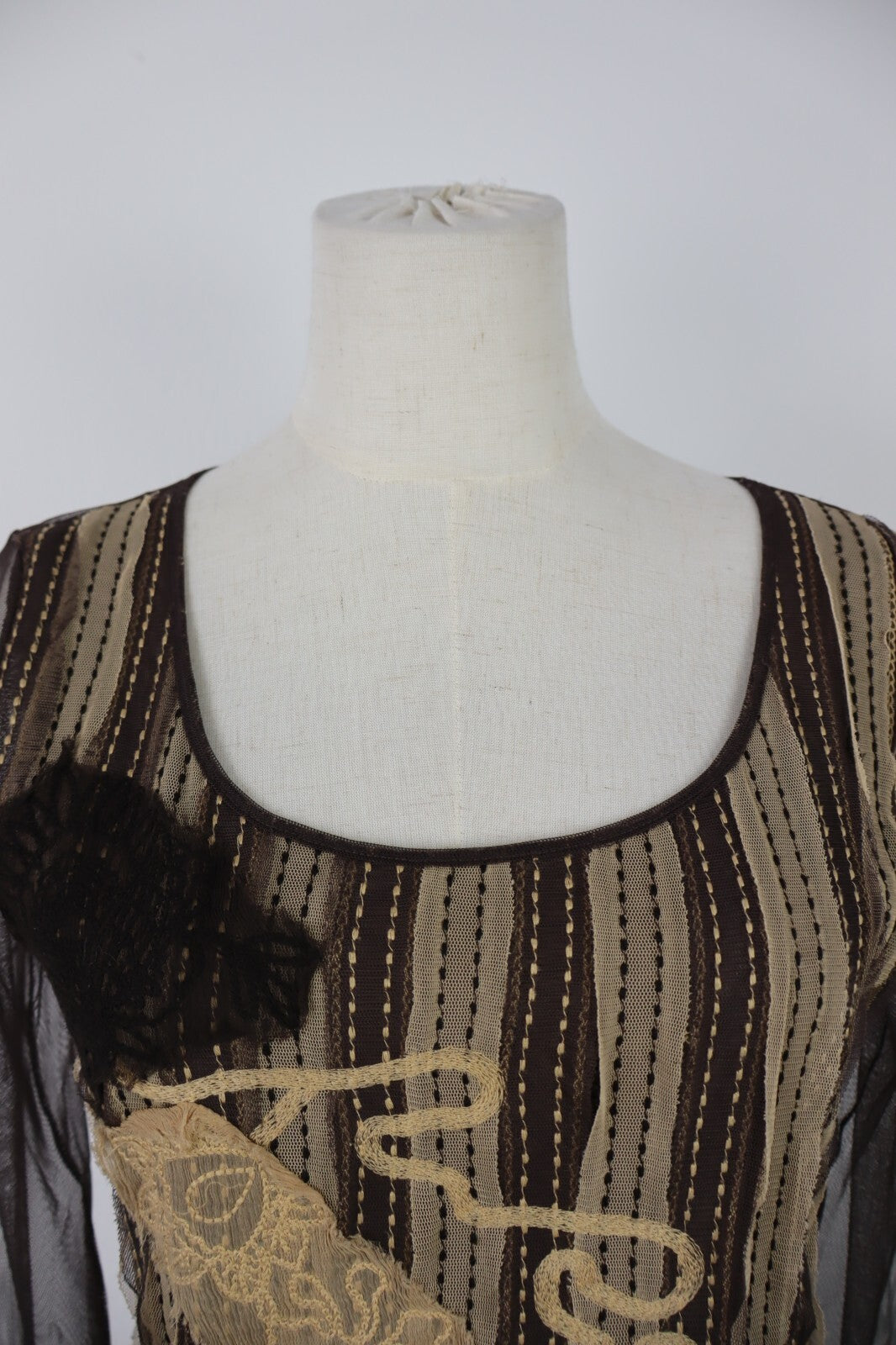 MARELLA MAGLIA DONNA TG. M WOMAN CASUAL VINTAGE T-SHIRT TOP TRASPARENTE