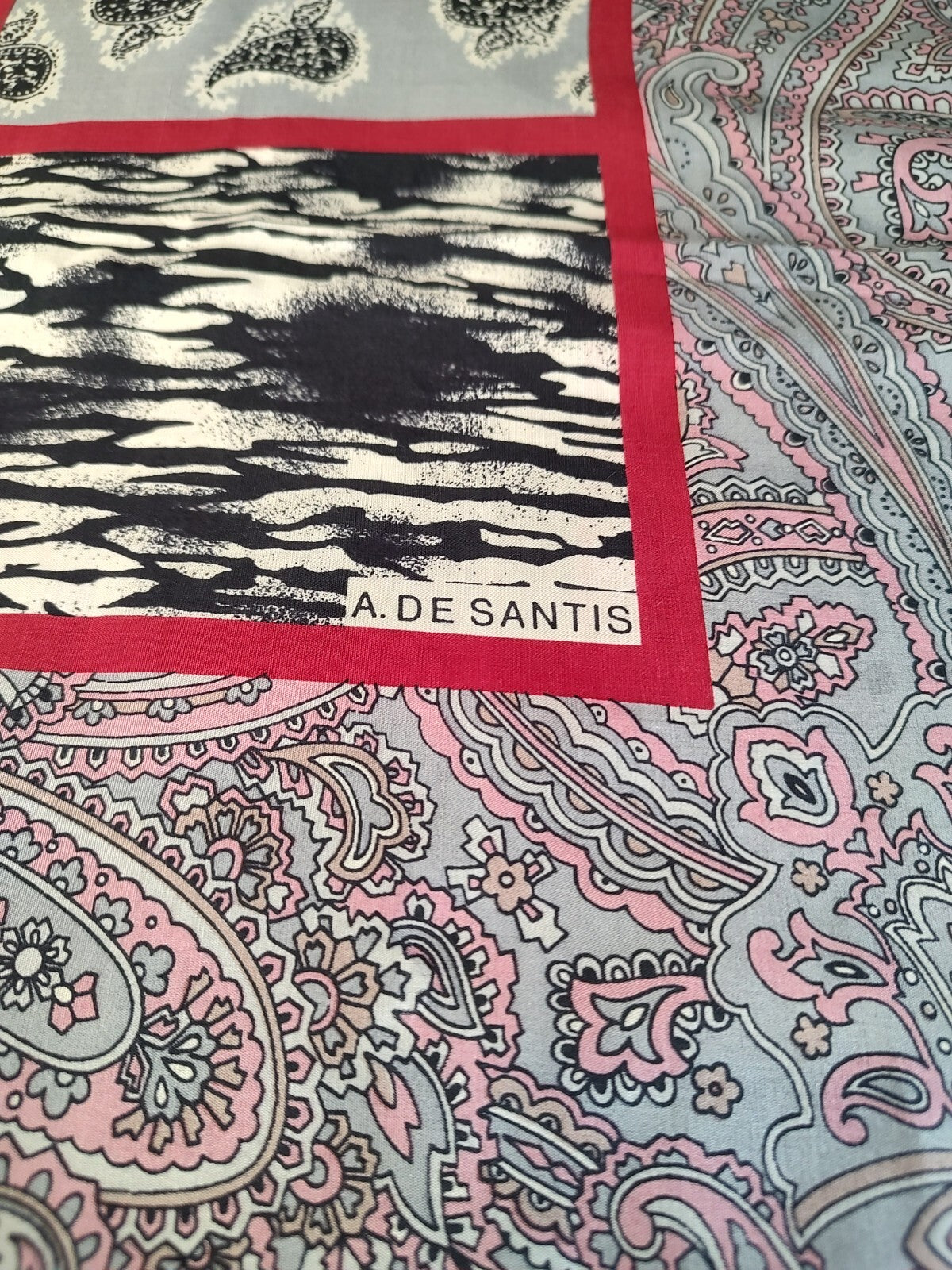 A. DE SANTIS FOULARD 100% SILK SETA SCARVES SCARF SQUARE MADE ITALY