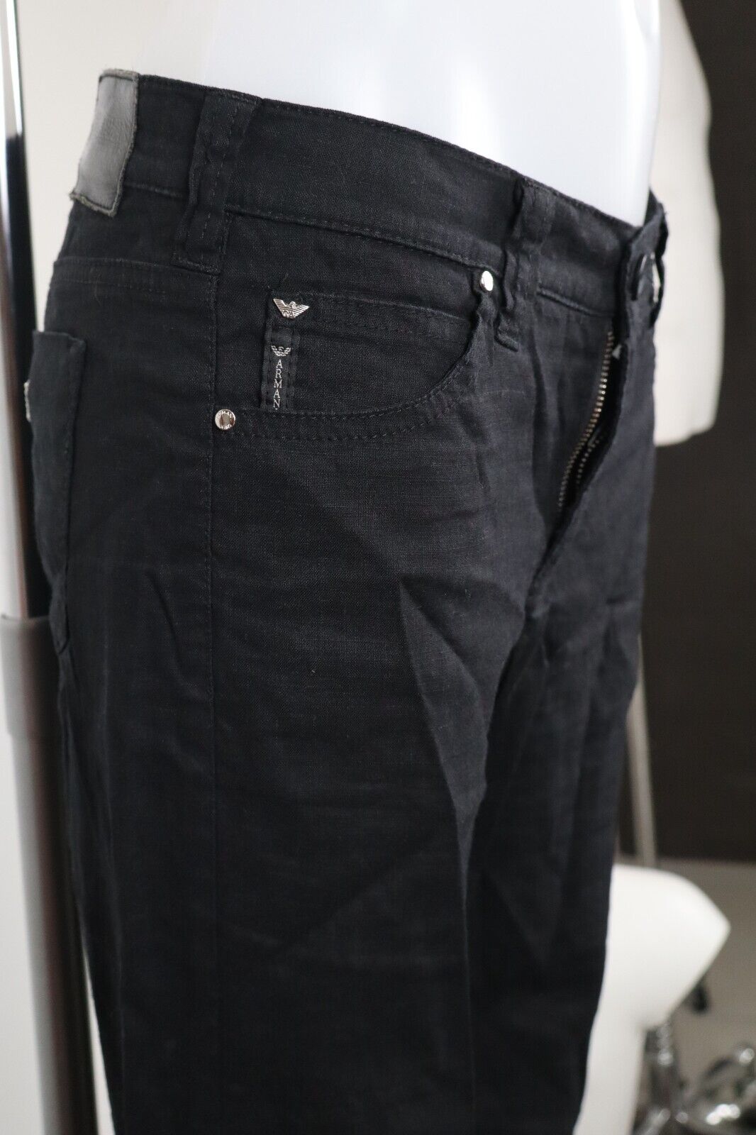 ARMANI JEANS PANTALONE CASUAL DONNA TG. 41 WOMAN VINTAGE PANTS LINO