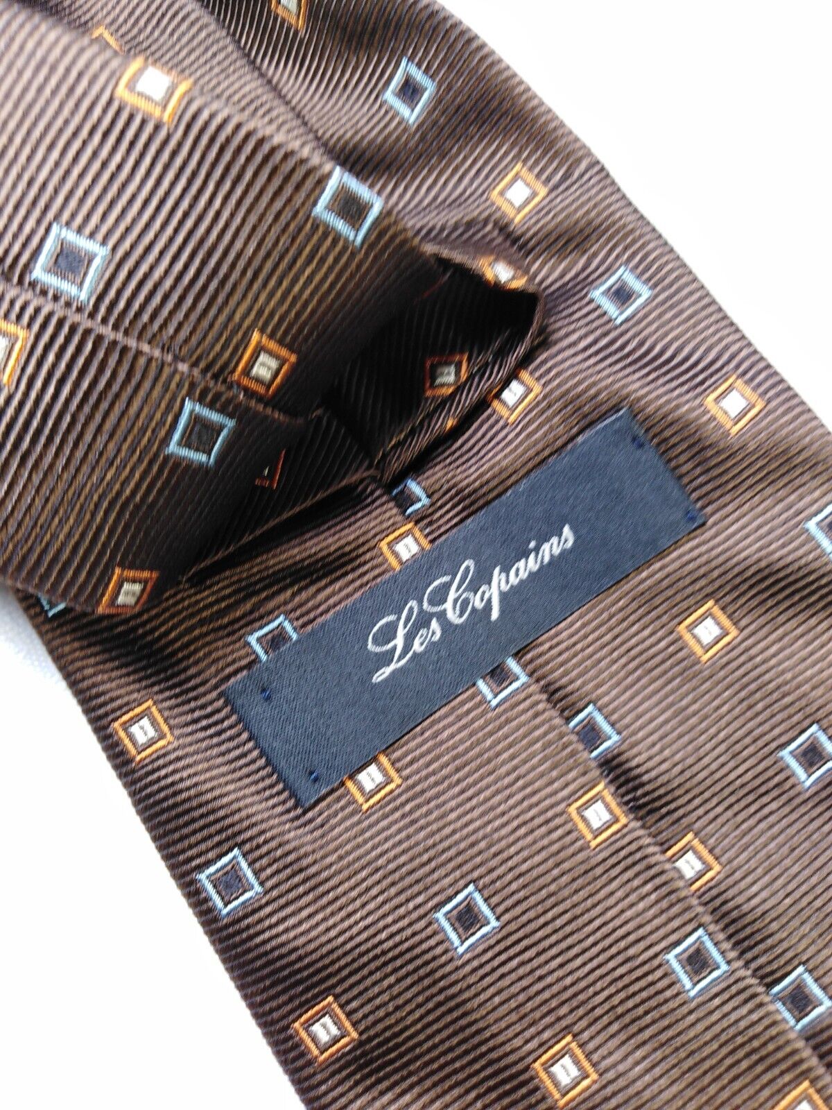 LES COPAINS 100% SETA SILK TIE CRAVATTA NECKTIE VINTAGE CLASSIC ITALY