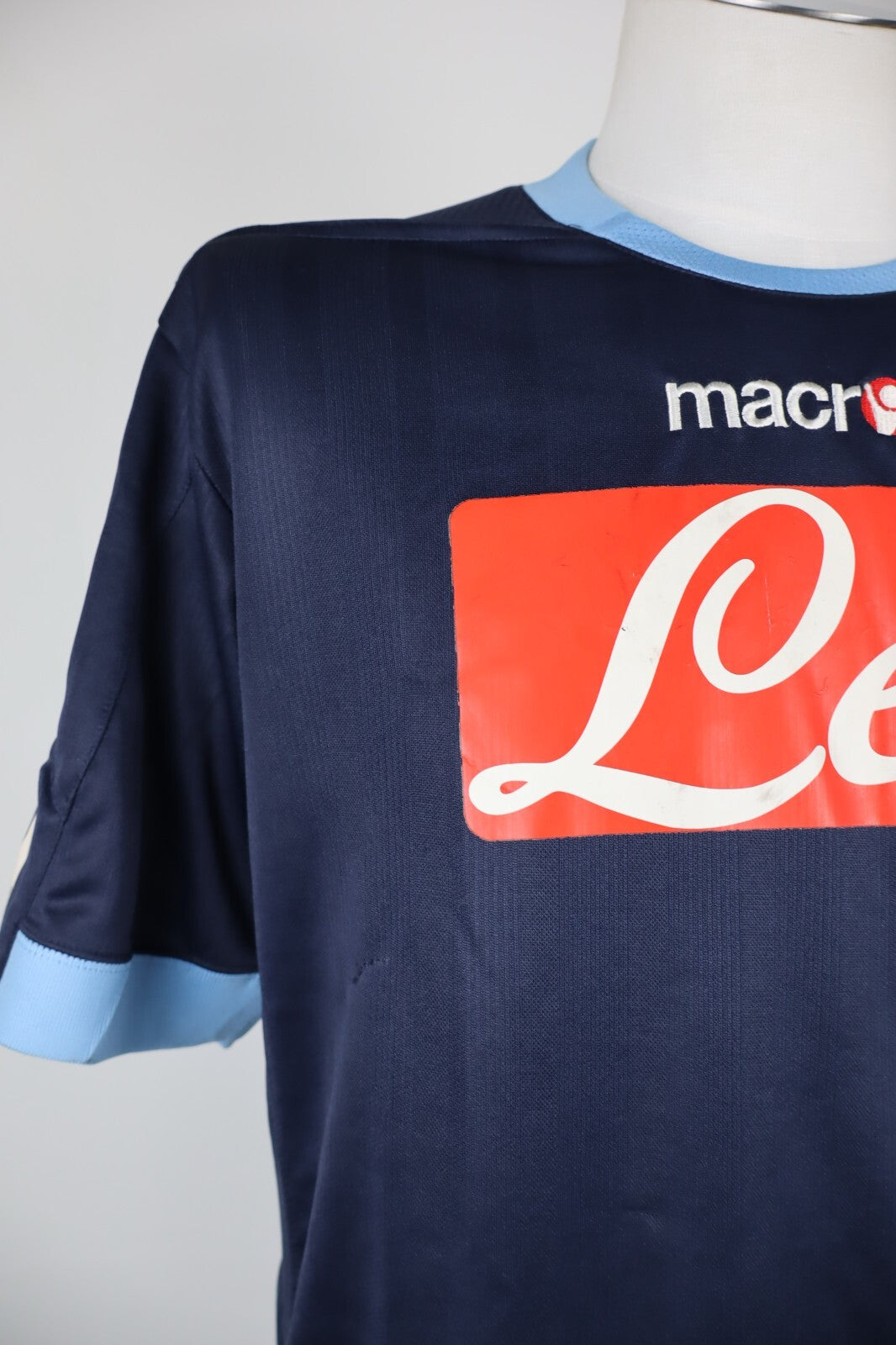 MACRON NAPOLI CAVANI N 7 MAGLIA CALCIO UOMO Tg L TRIKOT JERSEY AUTOGRAFATA