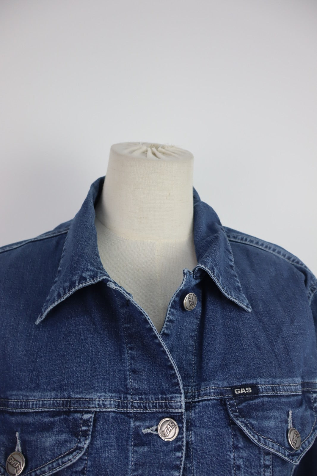GAS JEANS GIUBBINO DONNA Tg. L WOMAN CASUAL JACKET COTONE COTTON DENIM VINTAGE