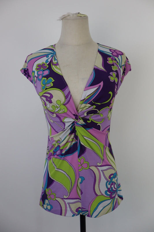 MAGLIA SLIP TOP DONNA TG L WOMAN T-SHIRT FUNKY FAIR GROOVY RVINTAGE Y2K 2000'S