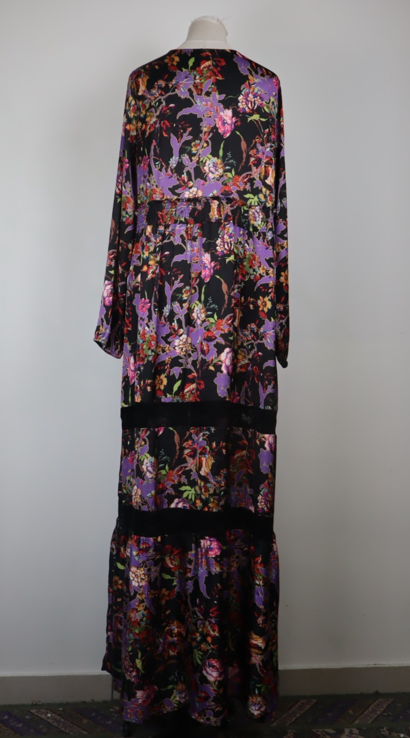 LIU JO VESTITO LUGO DONNA TG 48 WOMAN CASUAL VINTAGE DRESS ABITO MANICA LUNGA
