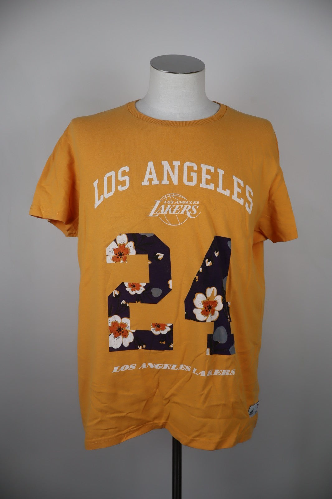 ADIDAS LOS ANGELES LAKERS 24 MAGLIA UOMO TG L MAN COTONE T-SHIRT VINTAGE LOGO