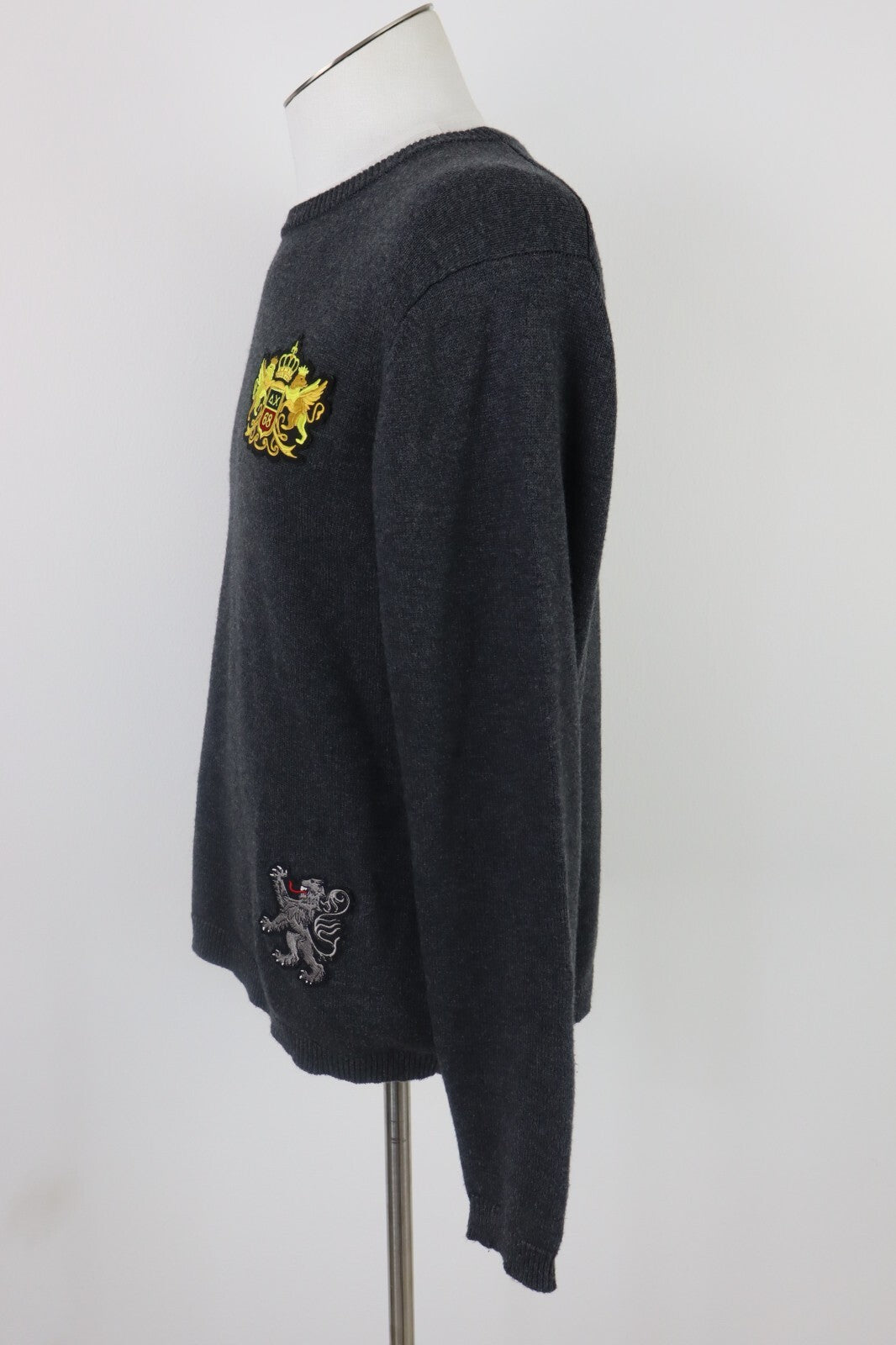 SUN68 MAGLIONE UOMO Tg. L MAN SWEATER CASUAL VINTAGE COTONE LANA CON TOPPE