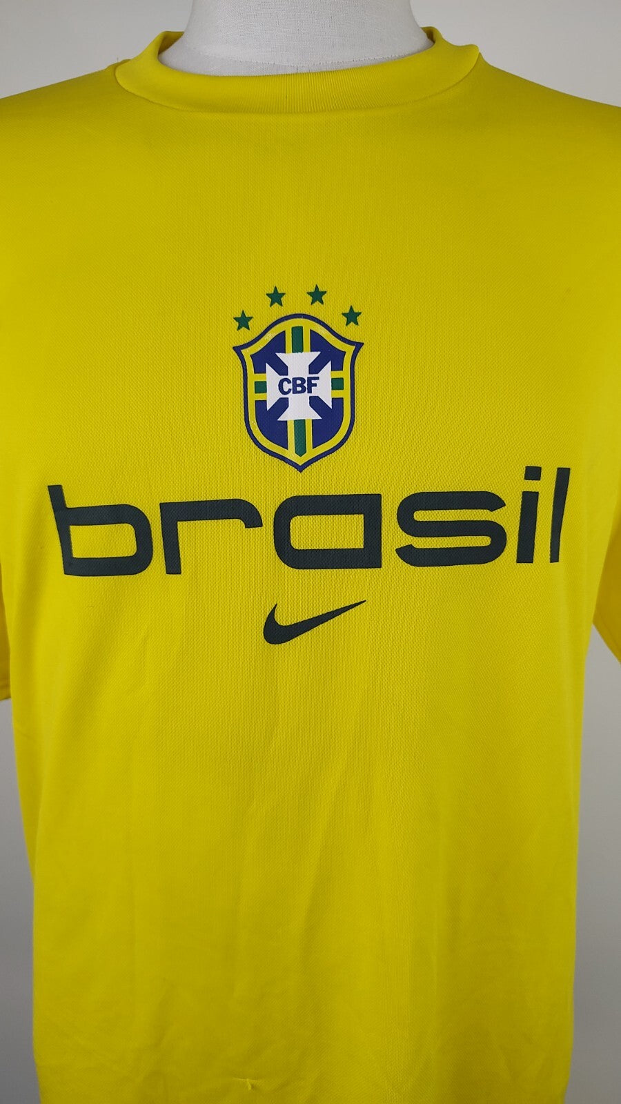 NIKE BRASILE MAGLIA CALCIO UOMO Tg M SOCCER JERSEY TRIKOT VINTAGE
