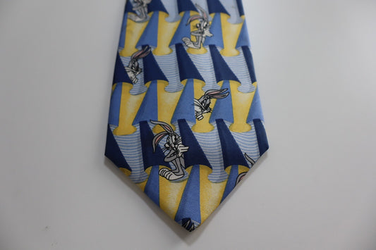 LOONEY TUNES WARNER BROS 100% SILK TIE SETA CRAVATTA NECKTIE MADE IN ITALY