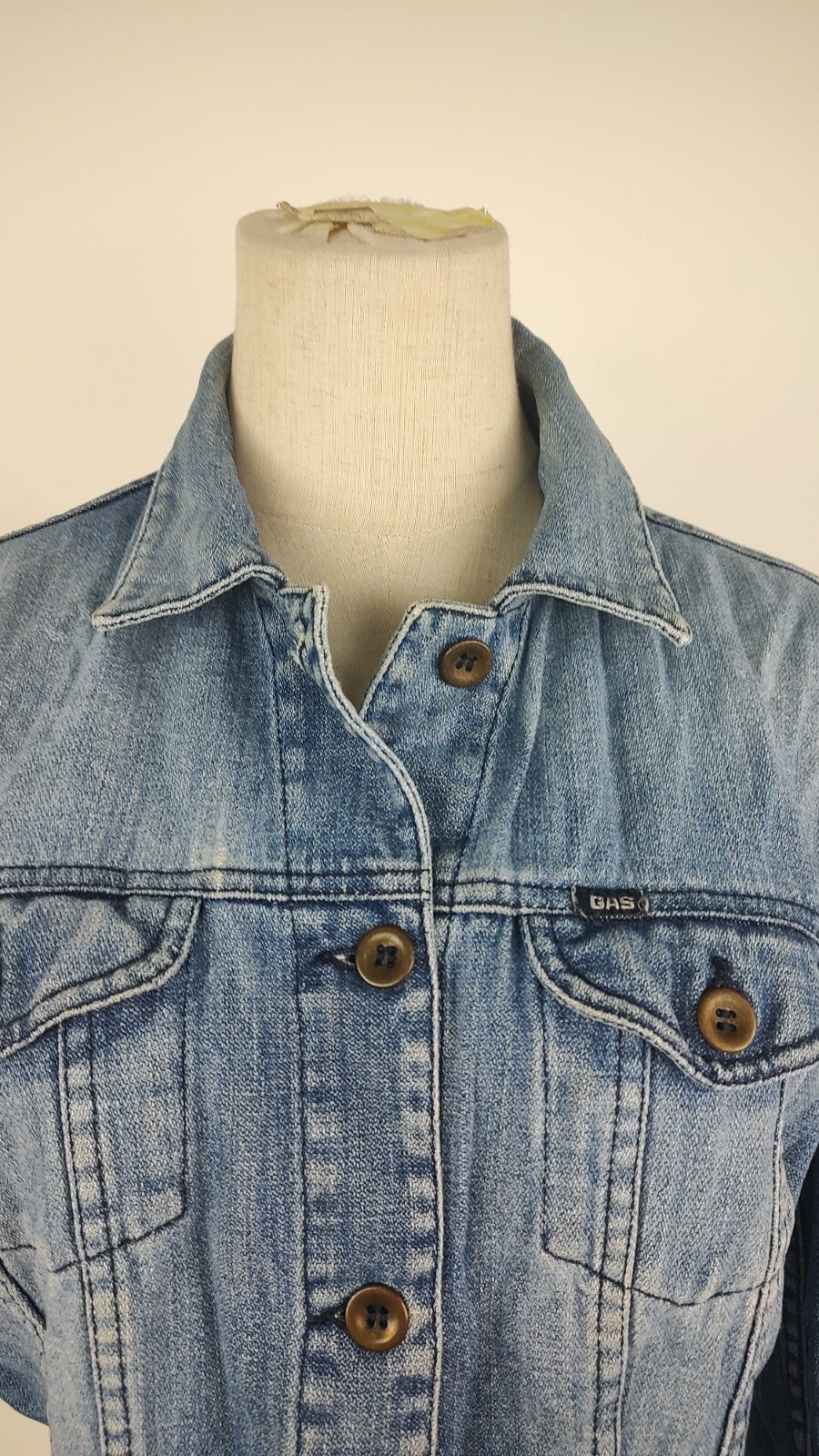 GAS GIACCA DONNA COTONE Tg M WOMAN CASUAL VINTAGE JACKET COTTON DENIM