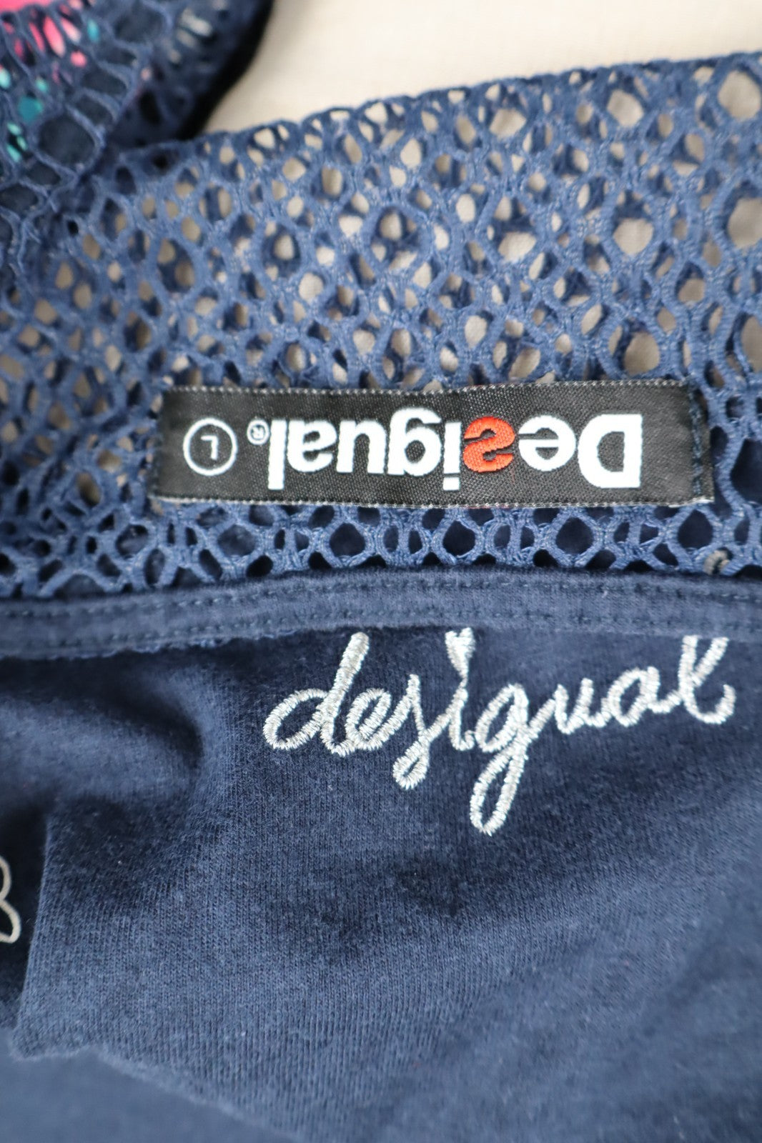 DESIGUAL MAGLIA DONNA TG. L WOMAN CASUAL VINTAGE T-SHIRT COTONE