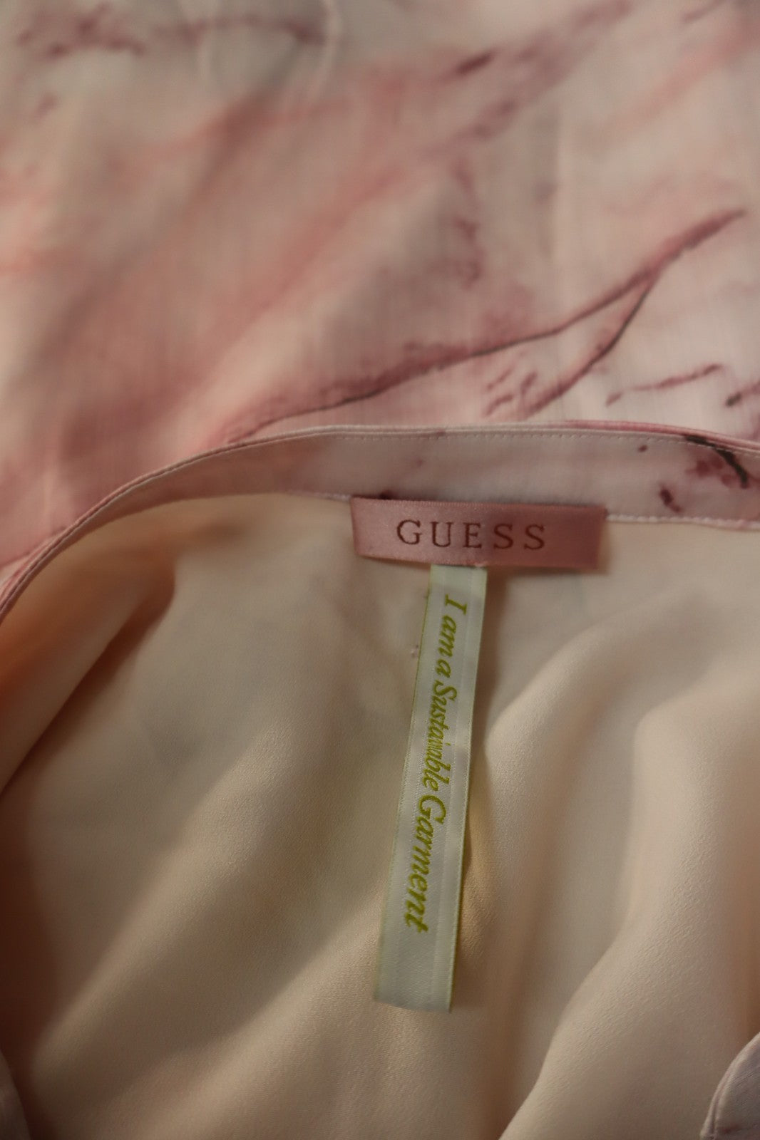 GUESS MAGLIA BLUSA MANICA 3/4 DONNA TG L WOMAN T-SHIRT CASUAL VINTAGE POLIESTERE