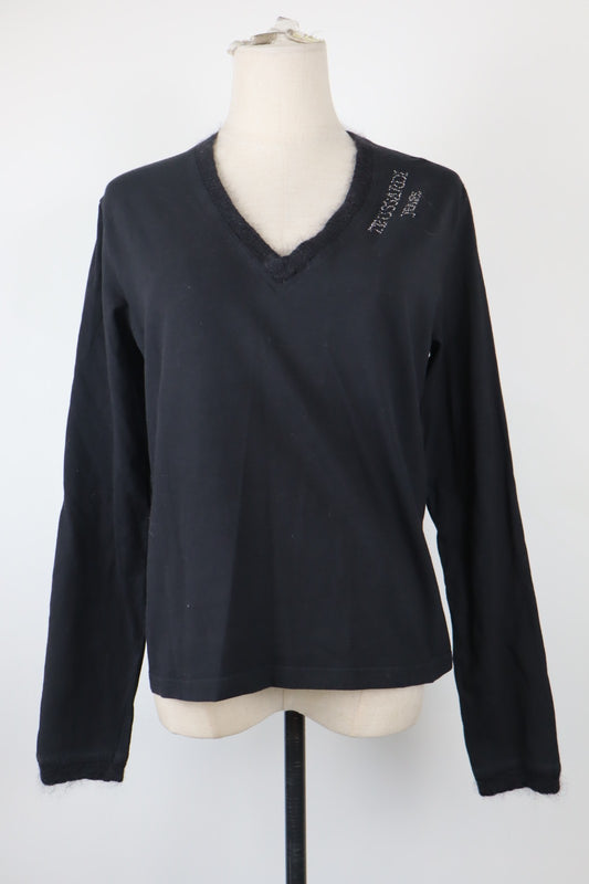 TRUSSARDI JEANS MAGLIA DONNA TG. XL WOMAN CASUAL VINTAGE T-SHIRT TOP COTONE