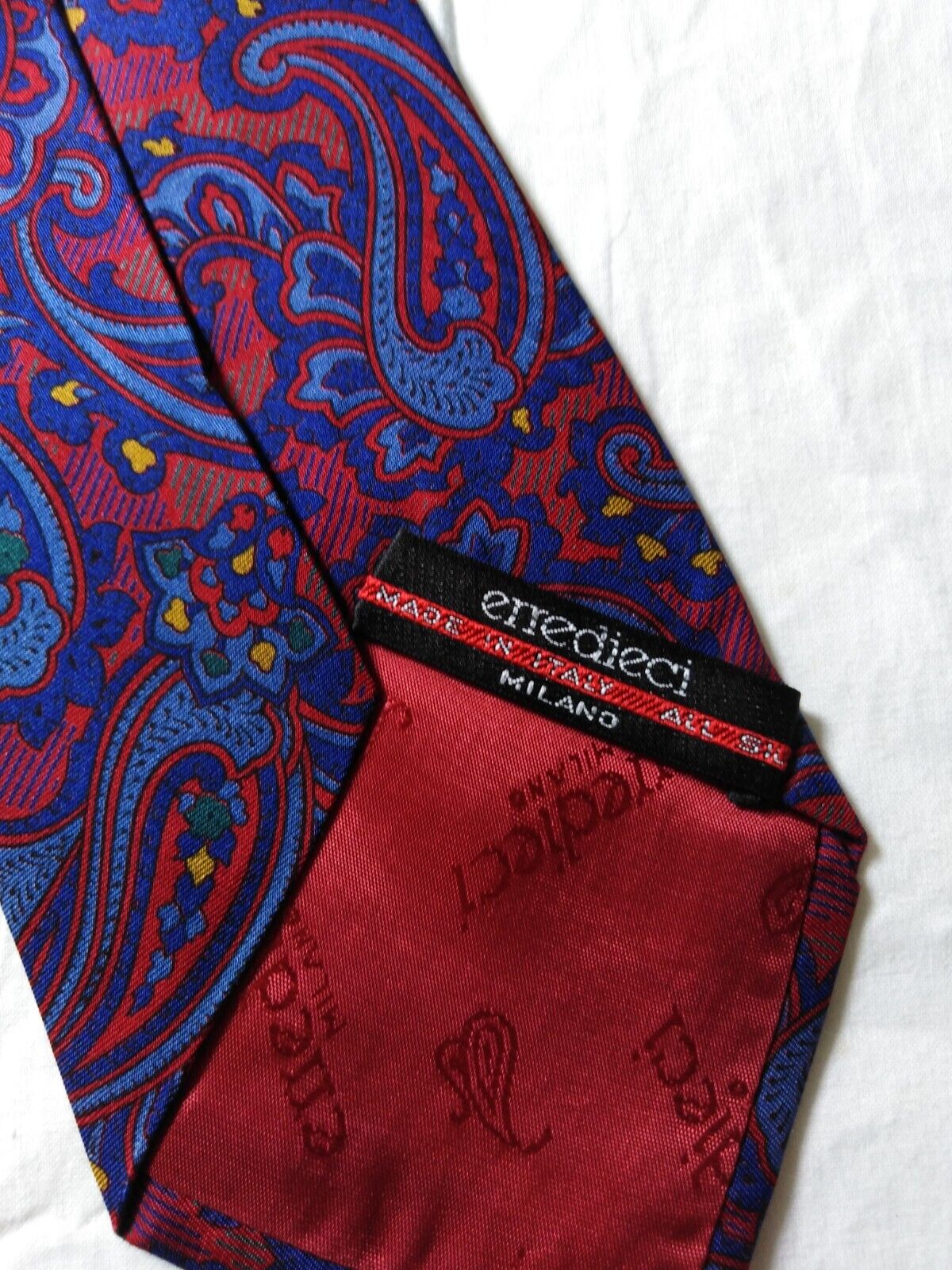 ERREDIECI PER VITTORIO LAMA 100% SILK TIE SETA CRAVATTA NECKTIE MADE IN ITALY