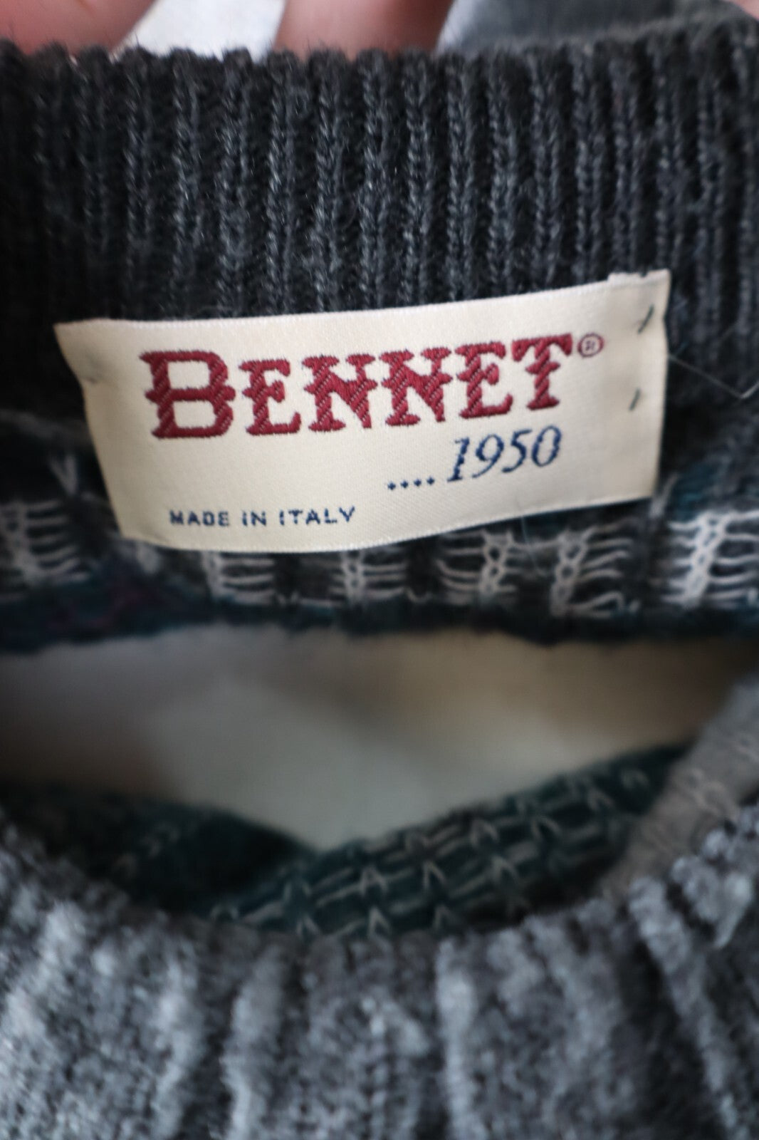 BENNET MAGLIONE LANA WOOL VINTAGE UOMO Tg. 52 MAN SWEATER CASUAL