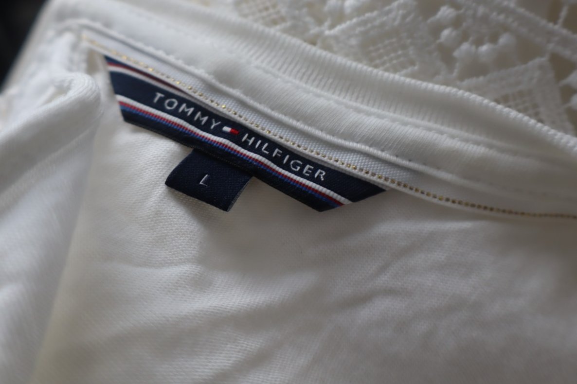 TOMMY HILFIGER MAGLIA DONNA TG L WOMAN CASUAL VINTAGE TOP T-SHIRT COTONE RICAMO