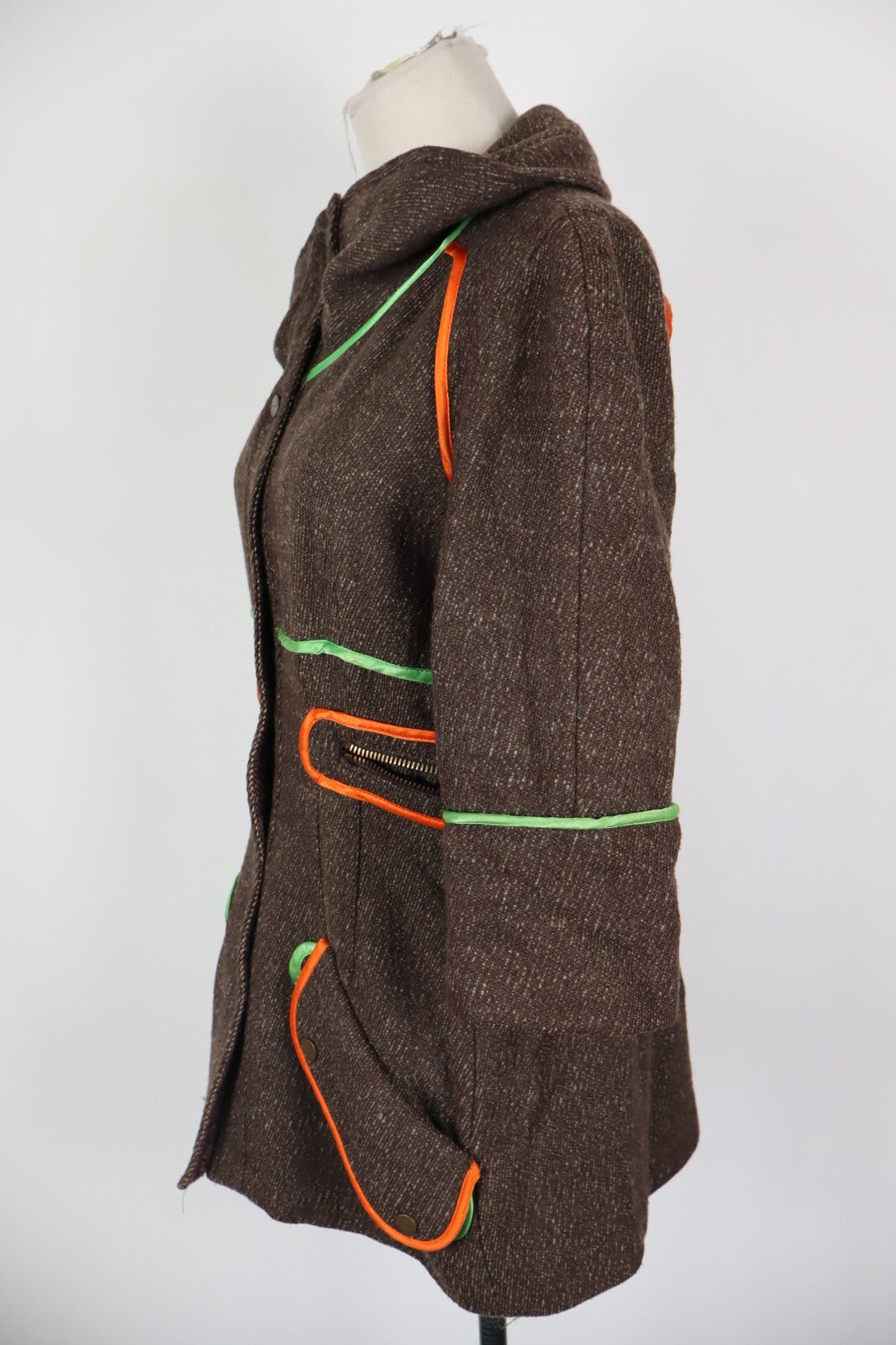 BYBLOS CAPPOTTO LANA COTONE GIACCA DONNA TG 44 WOMAN COAT VINTAGE