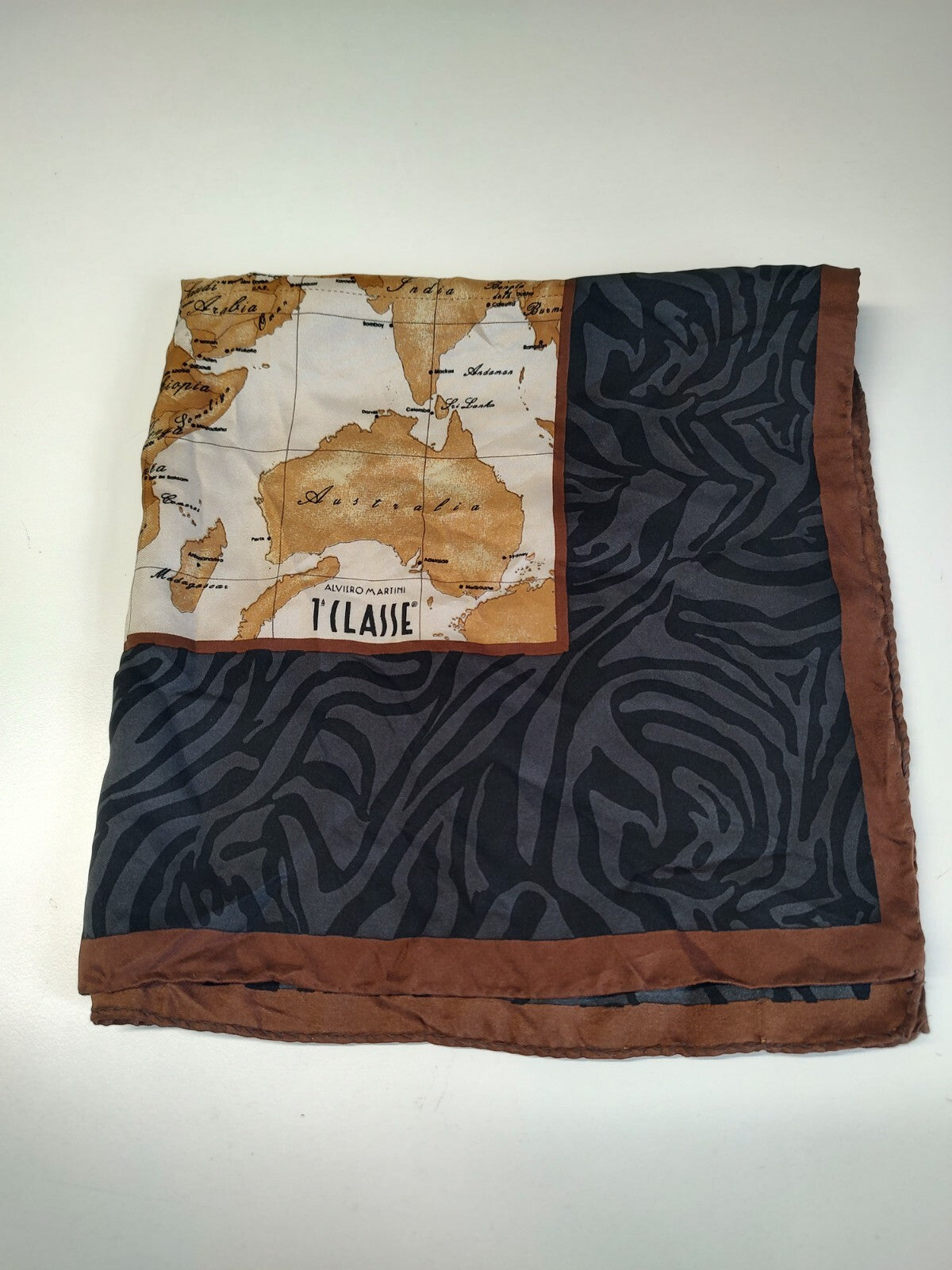ALVIERO MARTINI 1 CLASSE FOULARD 100% SILK SETA SCARVES SCARF SQUARE MADE ITALY