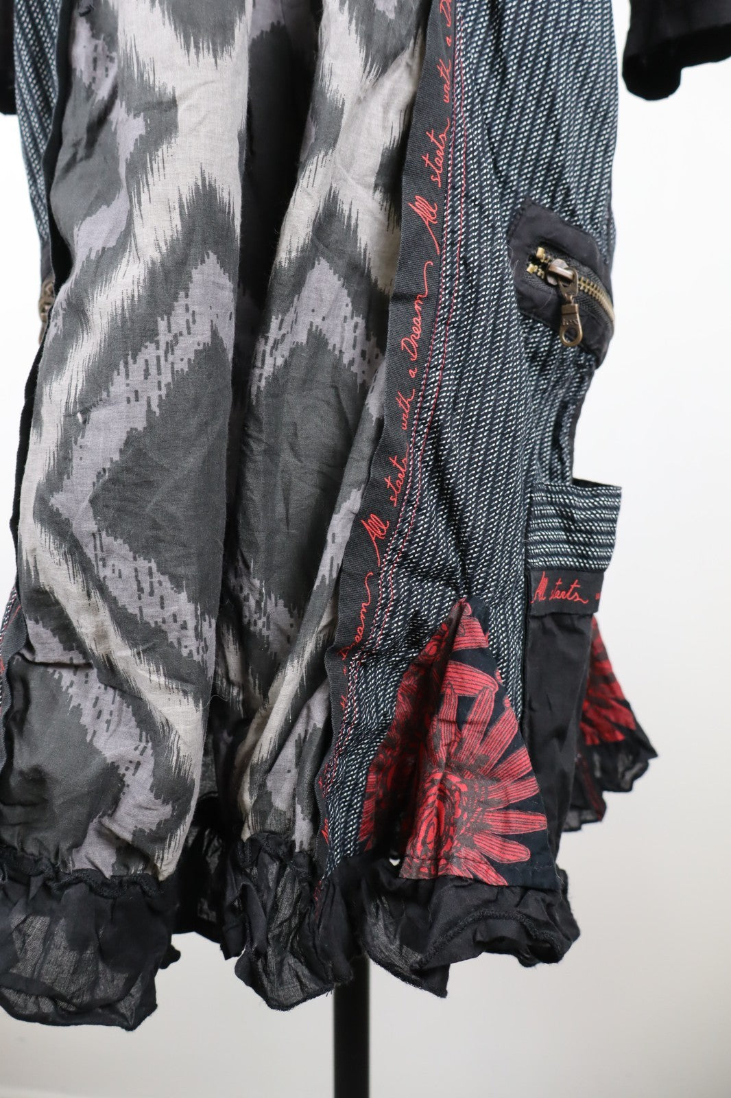 DESIGUAL VESTITO ABITO MANICHE A 3/4 DONNA TG 40 WOMAN CASUAL VINTAGE DRESS