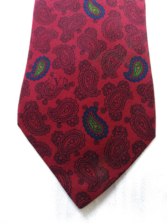 VALENTINO 100% SETA SILK TIE CRAVATTA NECKTIE VINTAGE CLASSIC ITALY