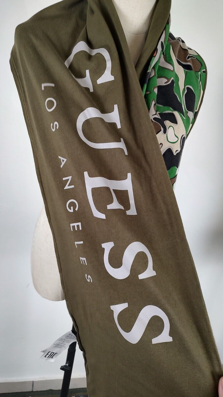 GUESS SCIARPA UOMO DONNA WOMAN MAN VINTAGE CASUAL SCARF COTONE DOUBLE-FACE