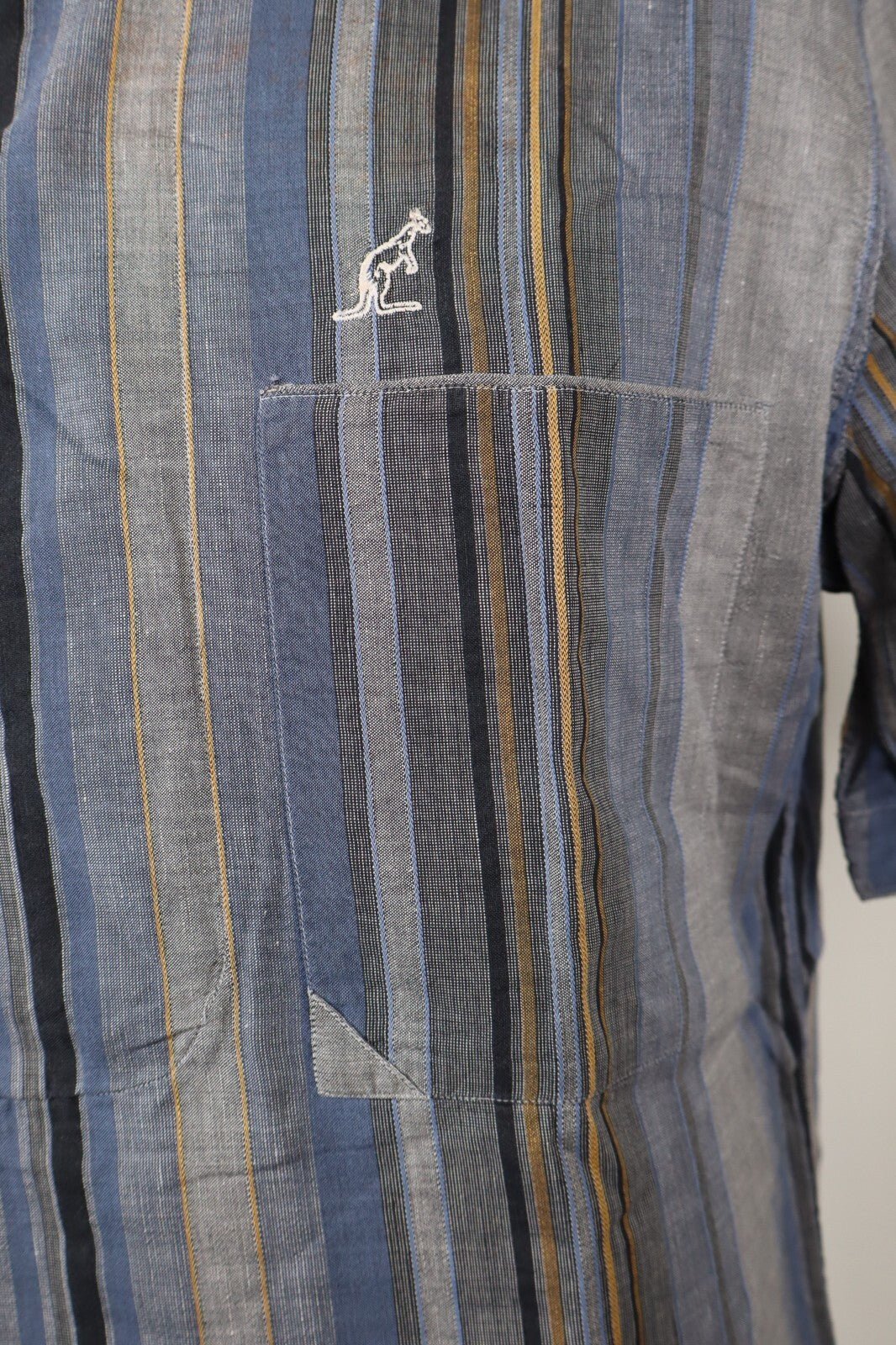 AUSTRALIAN L'ALPINA CAMICIA UOMO COTONE LINO TG. 52 MAN CASUAL VINTAGE SHIRT