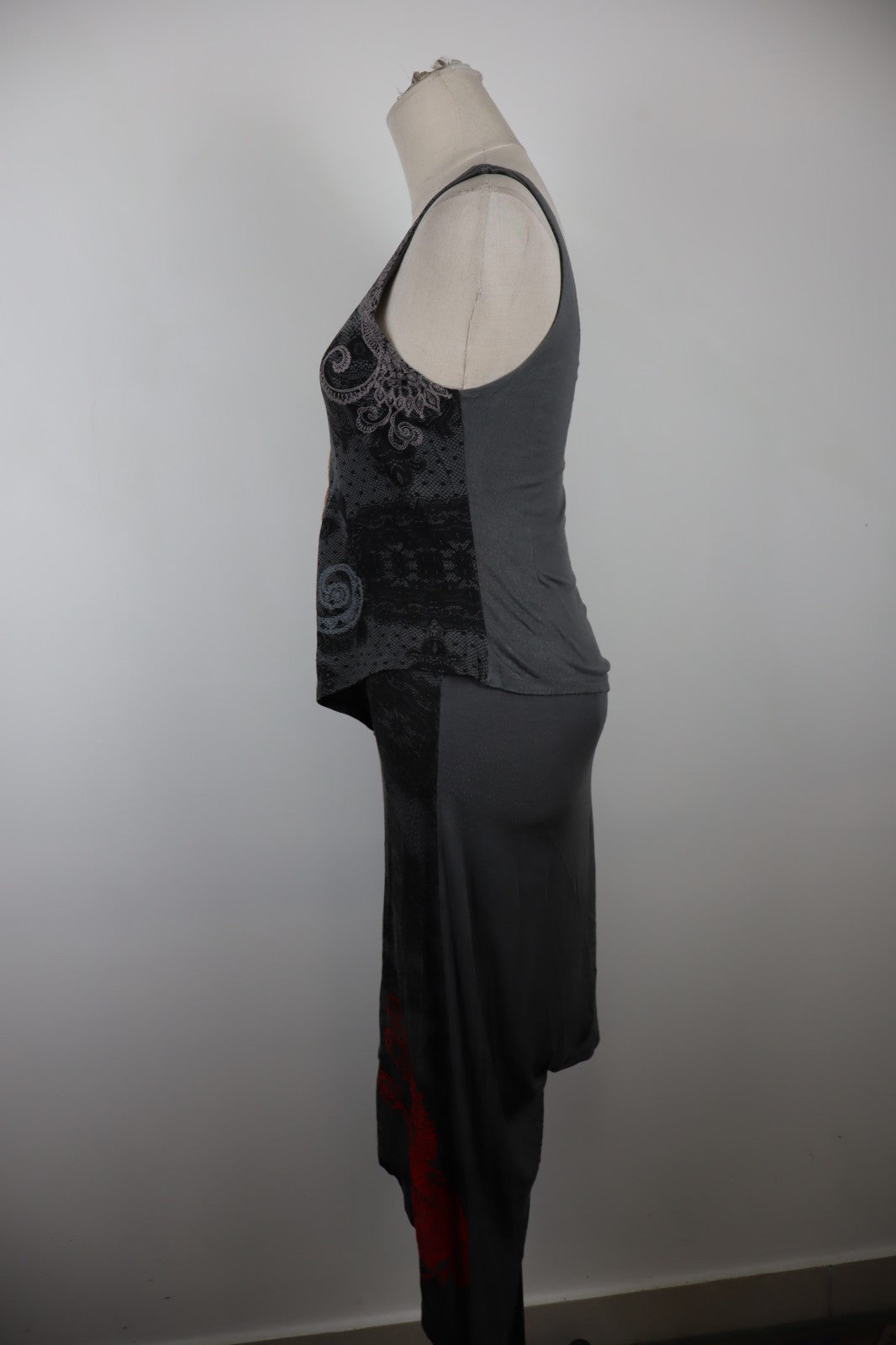 DESIGUAL VESTITO SMANICATO DONNA TG. M WOMAN CASUAL VINTAGE DRESS VISCOSA COTONE