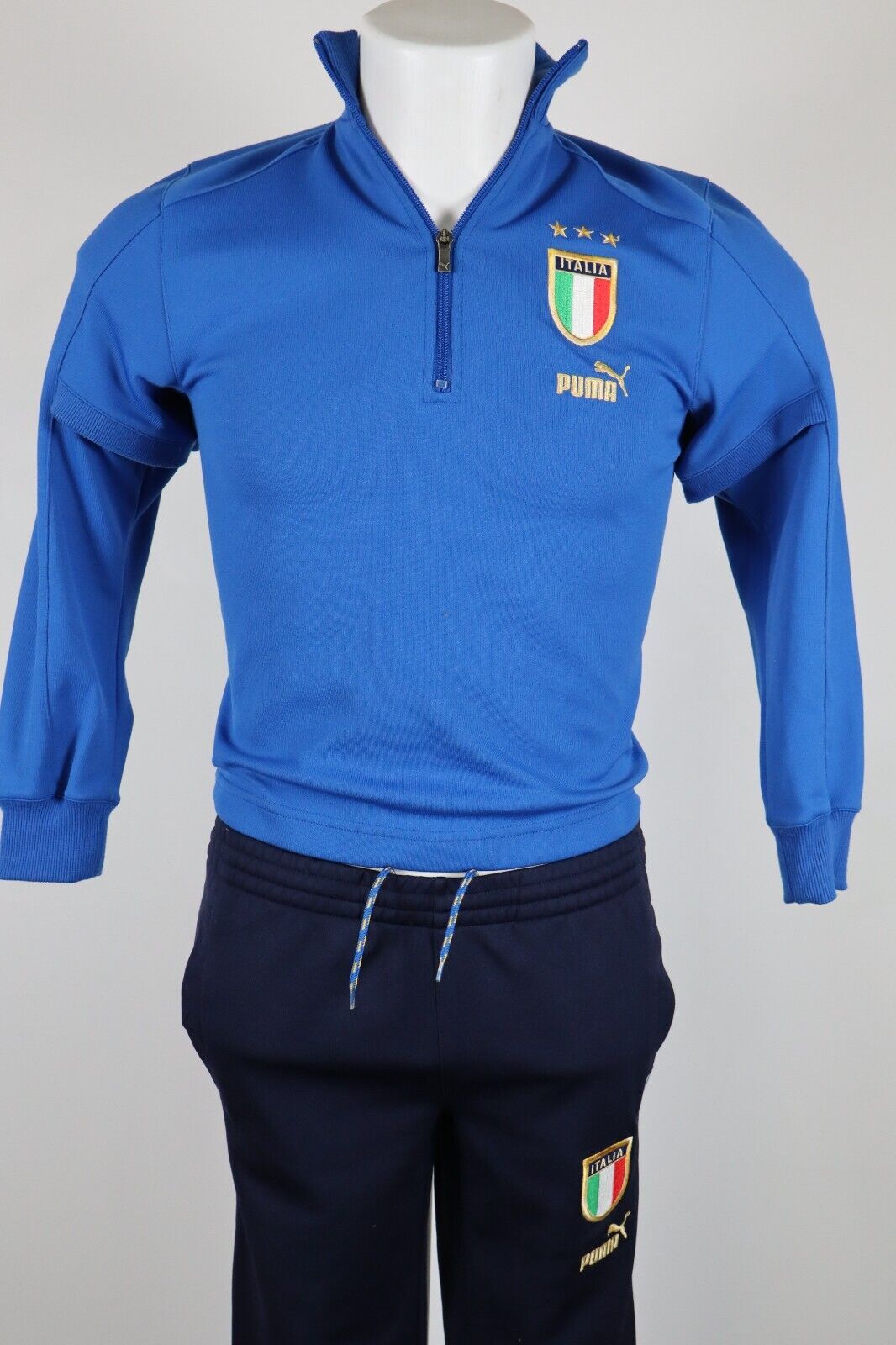 PUMA ITALIA TUTA COMPLETA CALCIO RAGAZZO Tg L TRACKSUIT SPORT VINTAGE