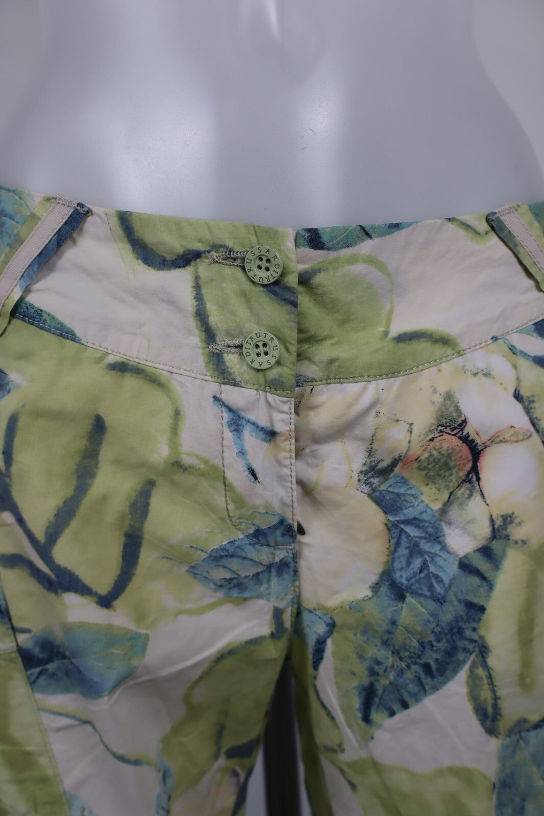 TRUSSARDI PANTALONE CAPRI CASUAL DONNA TG 42 WOMAN VINTAGE PANTS COTONE