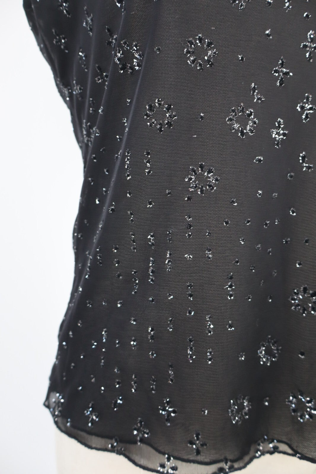 MAGLIA CROP TOP DONNA TG L WOMAN T-SHIRT GOTIC BRILLANTE SEXY VINTAGE Y2K 2000'S