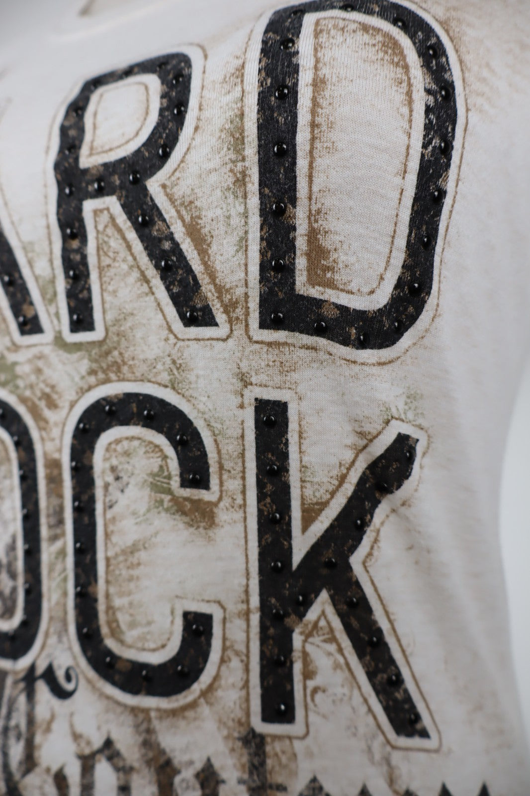 HARD ROCK MAGLIA DONNA TG. S WOMAN CASUAL VINTAGE T-SHIRT TOP COTONE LOGO