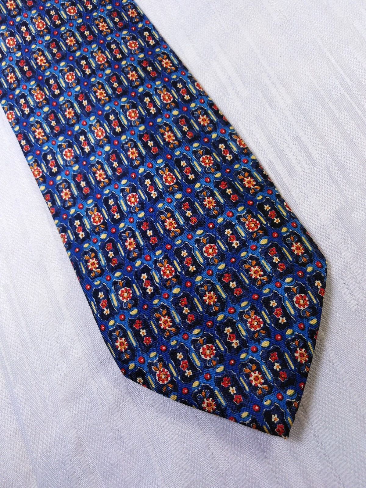 ETON BLUES 100%  SILK TIE SETA CRAVATTA NECKTIE MADE IN ITALY