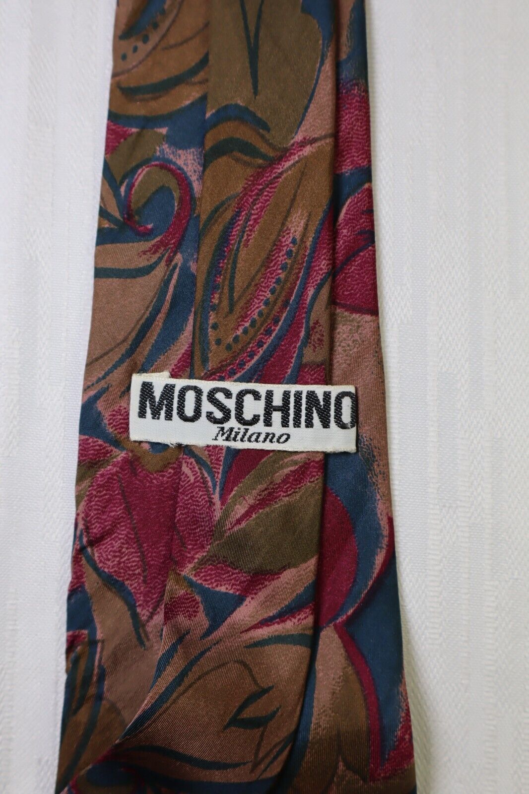 MOSCHINO 100% SILK TIE SETA CRAVATTA NECKTIE MADE ITALY UOMO