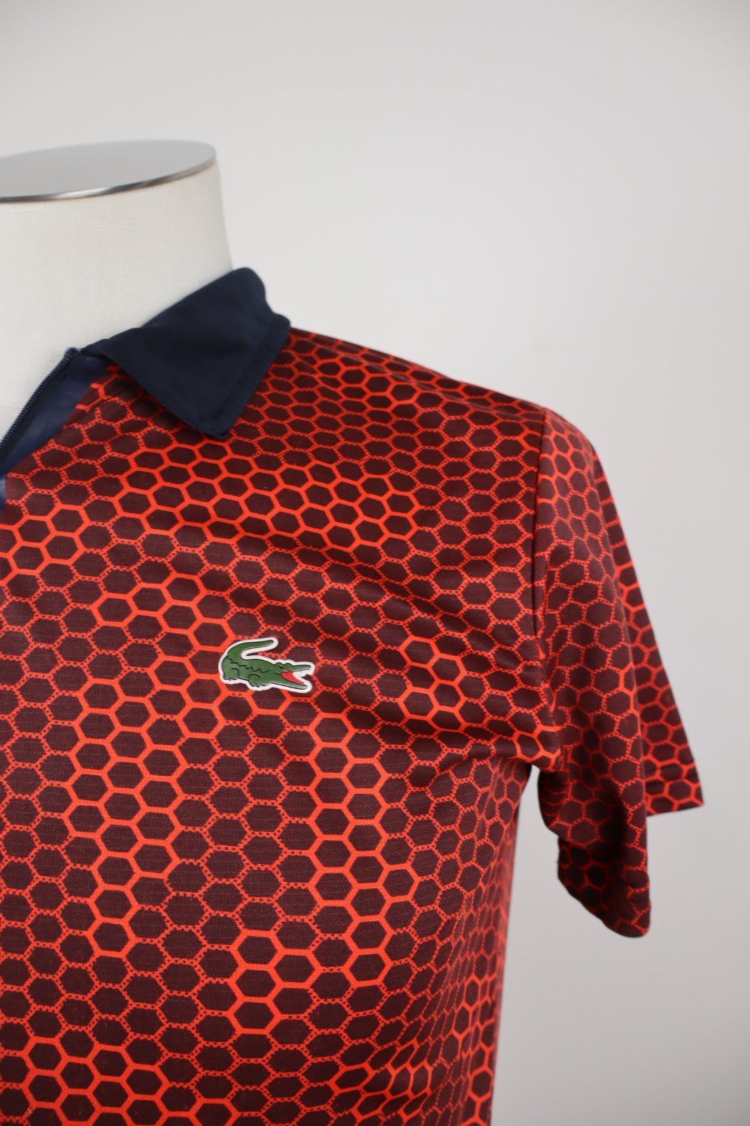 LACOSTE POLO MAGLIA UOMO TG 3 MAN T- SHIRT CASUAL VINTAGE POLIESTERE CON ZIP