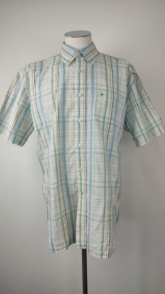 TOMMY HILFIGER CAMICIA UOMO COTONE TG. XL MAN CASUAL VINTAGE SHIRT
