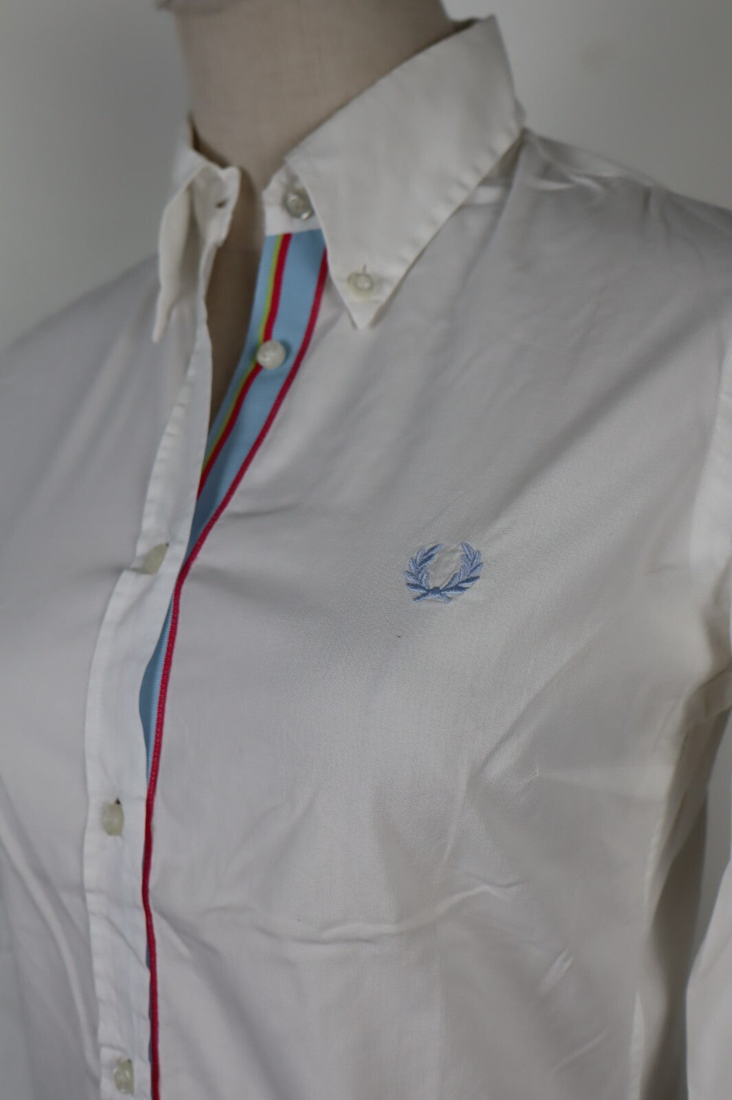 FRED PERRY CAMICIA COTONE DONNA TG. S WOMAN COTTON SHIRT CASUAL VINTAGE