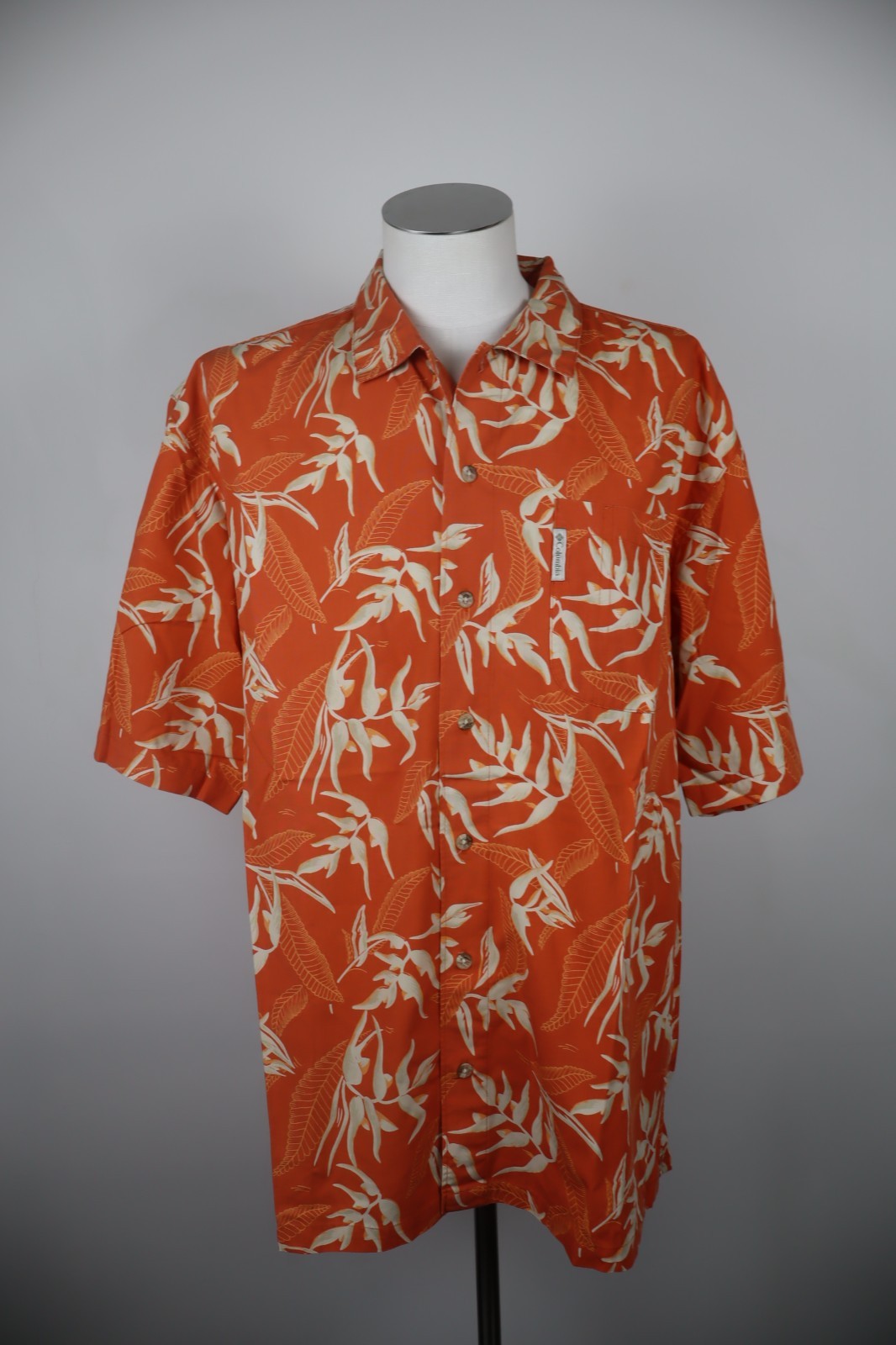 COLUMBIA CAMICIA MEZZA MANICA UOMO COTONE L MAN CASUAL VINTAGE COTTON SHIRT LOGO