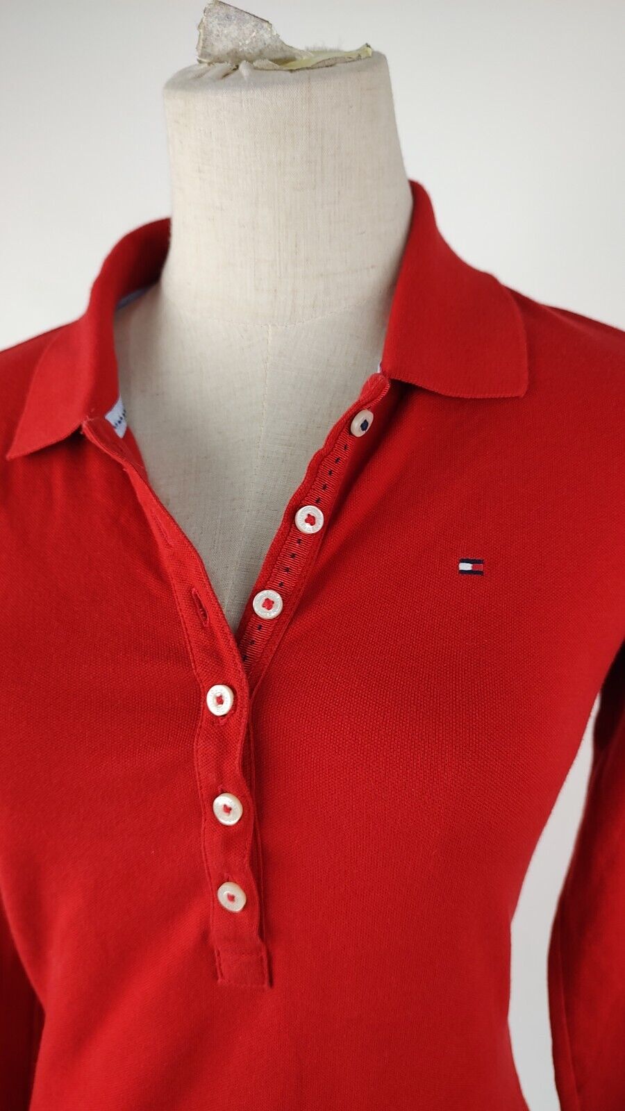TOMMY HILFIGER POLO MAGLIA DONNA COTONE TG. XS WOMAN SHIRT CASUAL VINTAGE COTTON