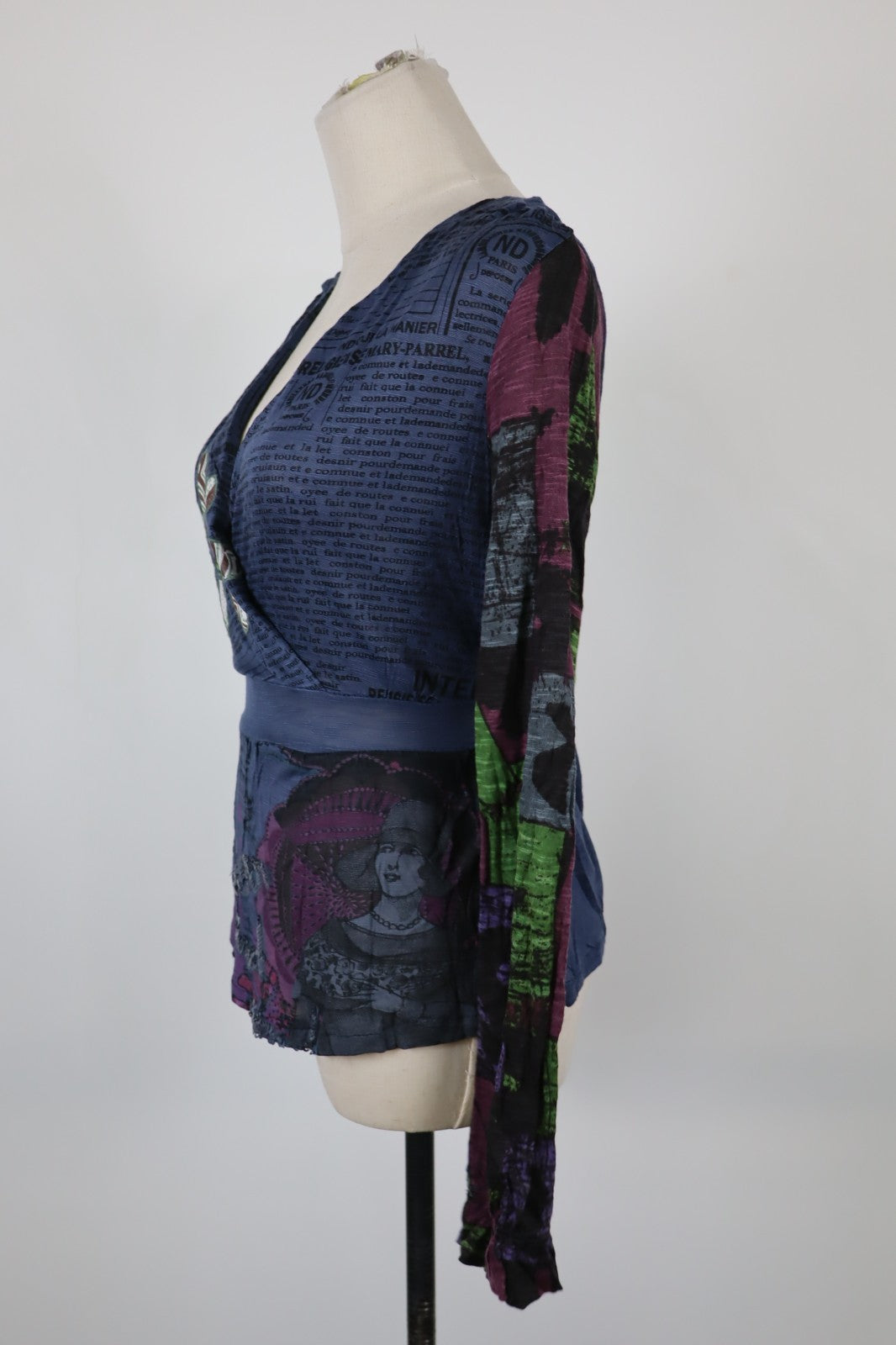 DESIGUAL MAGLIA DONNA TG. M WOMAN CASUAL VINTAGE T-SHIRT  TOP CANOTTA COTONE