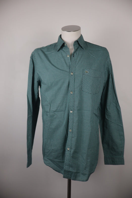 LACOSTE CAMICIA MANICA LUNGA UOMO TG 39 MAN CASUAL VINTAGE SHIRT COTONE LOGO