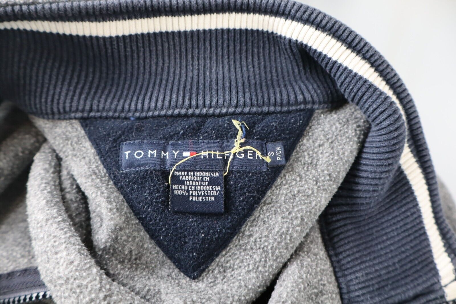 TOMMY HILFIGER FELPA CON ZIP UOMO Tg S MAN SPORT JACKET SWEATSHIRT VINTAGE