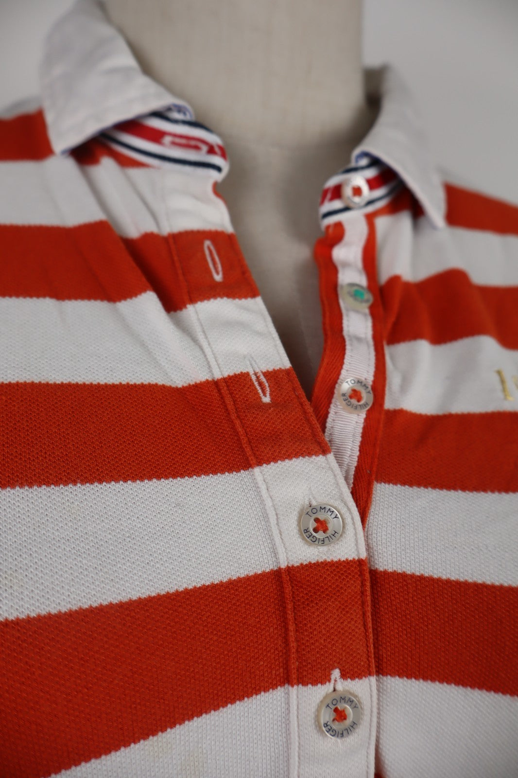TOMMY HILFIGER POLO MAGLIA DONNA COTONE TG. L WOMAN SHIRT CASUAL VINTAGE