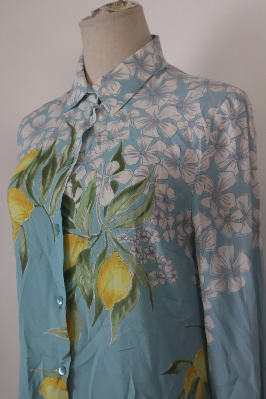 BLUMARINE CAMICIA MANICA LUNGA DONNA TG 42 WOMAN SHIRT CASUAL VINTAGE SETA