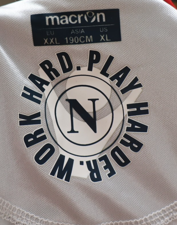 MACRON NAPOLI MAGLIA CALCIO UOMO Tg XXL SOCCER TRIKOT MAN JERSEY T-SHIRT SPORT