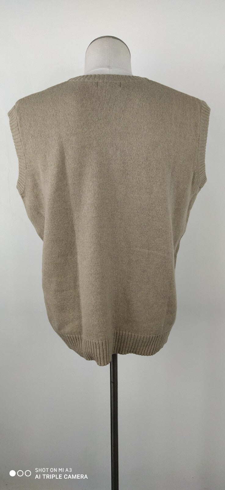 CAMPERA MAGLIONE SMANICATO GILET LANA UOMO L MAN SWEATER CASUAL VINTAGE ITALY