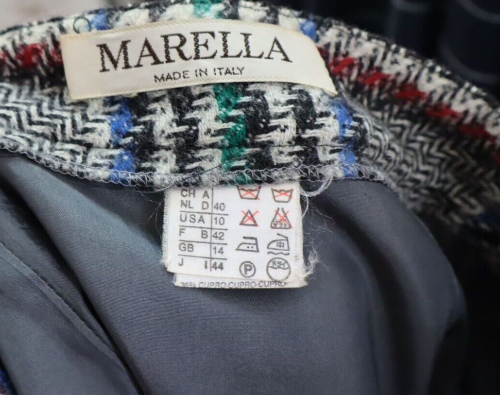 MARELLA GONNA DONNA TG. 44 WOMAN VINTAGE SKIRT LANA WOOL CASUAL MADE ITALY