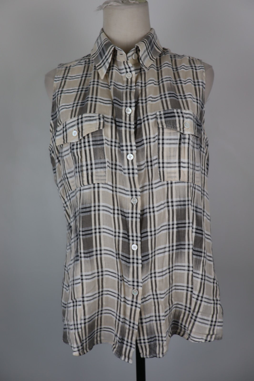 MARELLA CAMICIA SMANICATA DONNA TG. 50 WOMAN SHIRT CASUAL VINTAGE COTONE