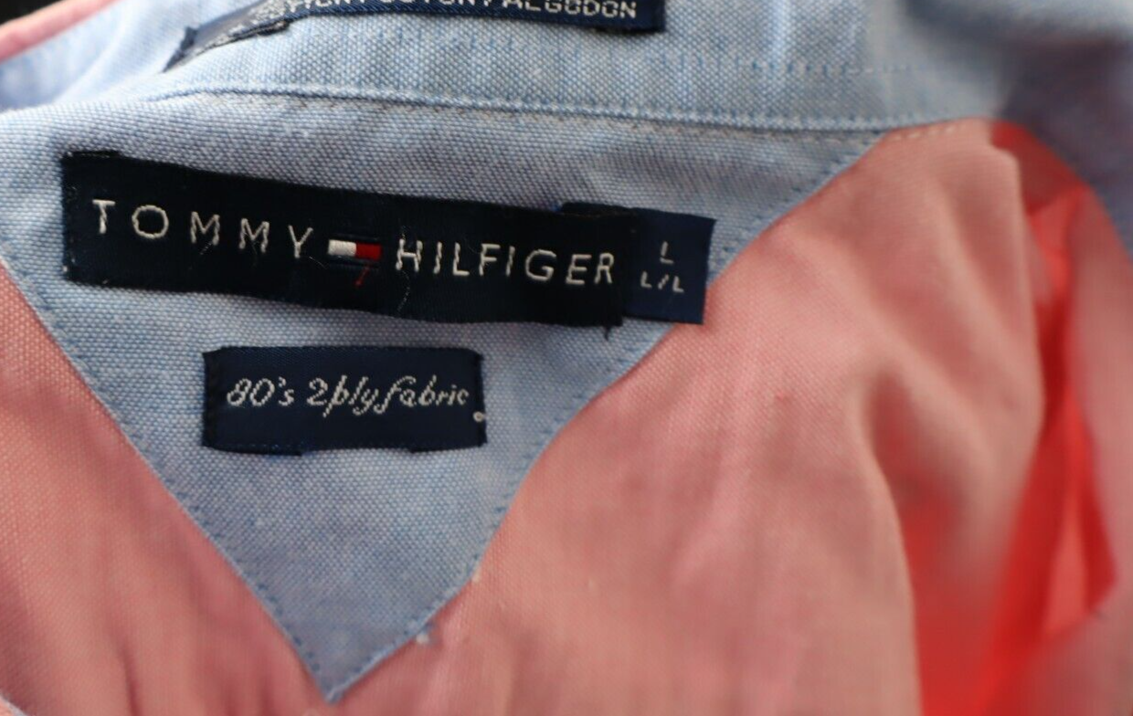 TOMMY HILFIGER CAMICIA UOMO TG. L MAN CASUAL SHIRT VINTAGE SHIRT COTONE COTTON
