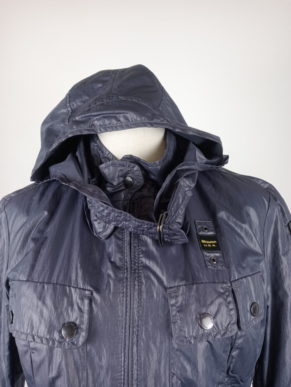 BLAUER GIUBBINO LEGGERO IMPERMEABILE DONNA Tg L WOMAN JACKET CASUAL VINTAGE