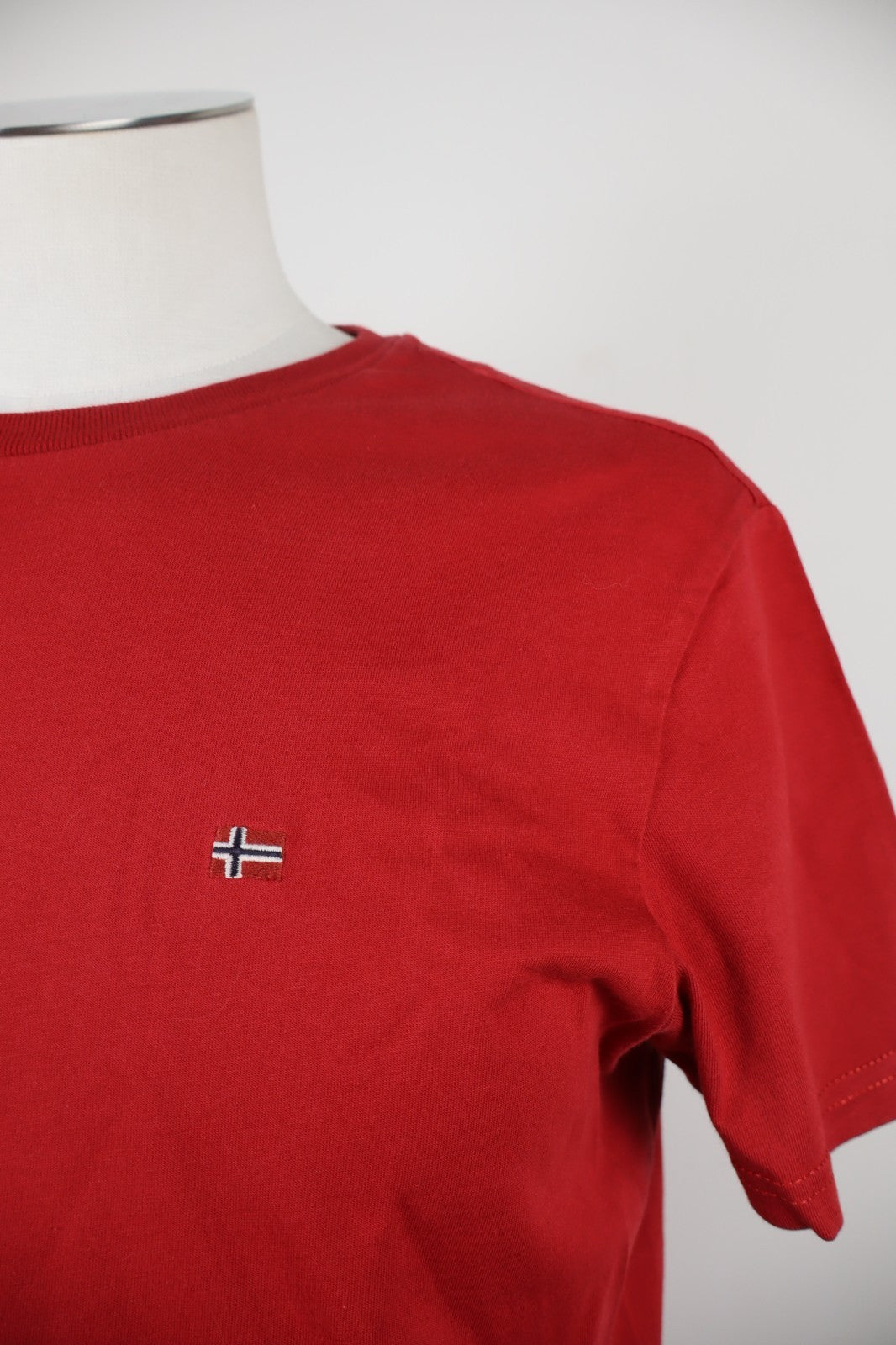 NAPAPIJRI MAGLIA COTONE UOMO TG. S MAN T- SHIRT CASUAL VINTAGE COTTON LOGO ROSSO
