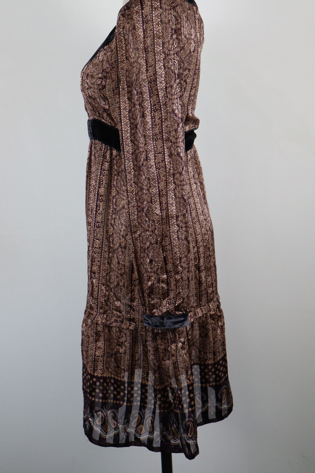 MAX & CO  VESTITO DONNA TG. 40 WOMAN CASUAL VINTAGE DRESS INSERTI VELLUTO